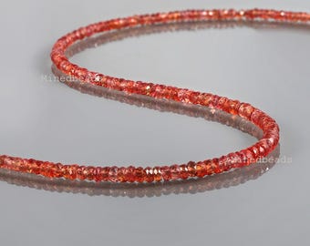 Collar de zafiro naranja 100% natural, collar de piedra de zafiro Padparadsha AAA+