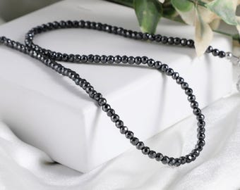 Hematite necklace hematite jewelry gemstone necklace beaded necklace gift for her hematite black hematite stone beads necklace,