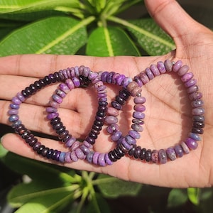 Sugilite Stone Bracelet, Roundel Sugilite Beads Bracelet Multi Color Sugilite Beads Bracelet Customize Bracelet,