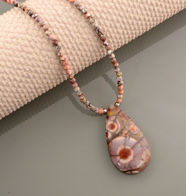 Bird Eye Stone & Leper Skin Jasper Beads Necklace  Multi image 0