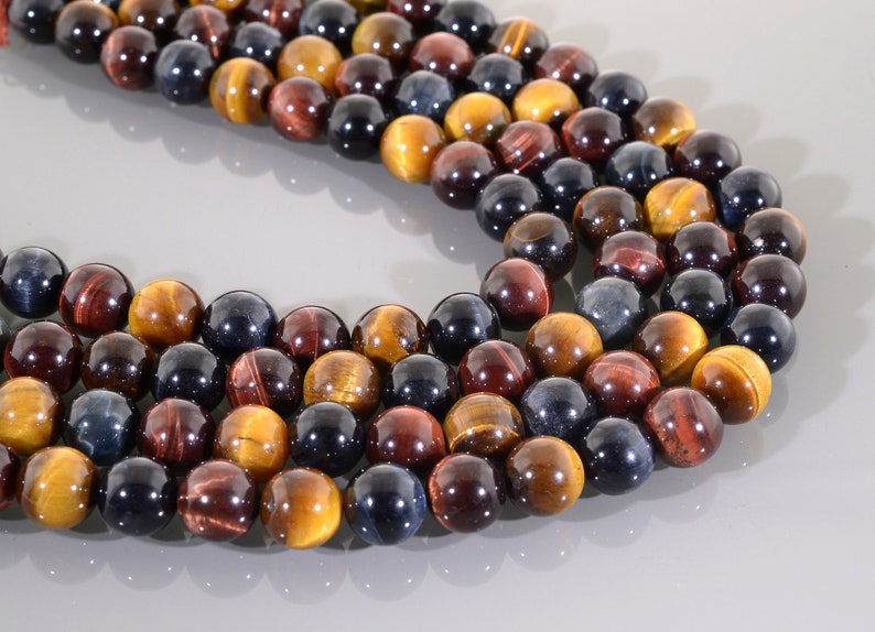 Tiger Eye Stone Beads Natural Tiger Eye Smooth Tiger Eye/ AAA image 0