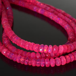 100%Natural Pink Opal Beads / Faceted Pink Opal Beads, Pink Ethiopian Opal Stone Beads - Beads Opal Stone Pink Opal Stone Pink Fire Opal
