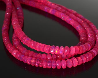 Top Quality 100%Natural Opal Beads / Faceted Pink Opal Beads, Pink Ethiopian Opal Stone Beads - Beads Opal Stone Pink Opal Stone Beads "