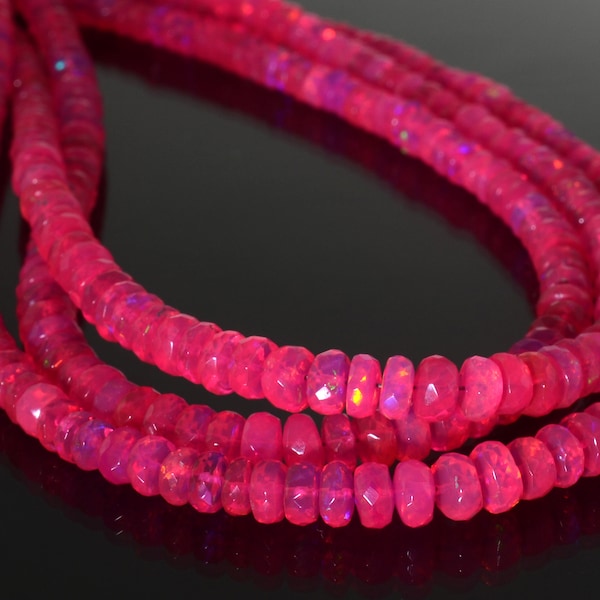 Opale 100 % naturelle de qualité supérieure / Perles d'opale rose à facettes, Perles de pierre d'opale rose d'Éthiopie - Perles de pierre d'opale, Perles de pierre d'opale rose
