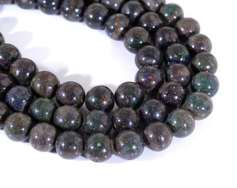 Australian Matrix Opal Stone Beads, Natural Matrix Opal Gemstone Strand Beads Opal / Black Color Multi Fire Opal Stone Beads ,