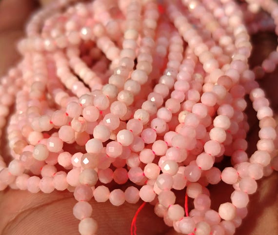 Pink Opal Beads Pink Opal Gemstone Beads Faceted Beads 2mm