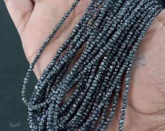 Natural Black Diamond Beads - Handmade Beads Diamond Stone, Beads Strand Gemstone Beads Stone Diamond, Loose Stone &quot;