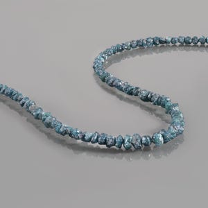 100%Natural Blue Diamond Necklace - Diamond Raw Necklace , Blue Diamond Stone Raw Beads Necklace , Big Size Diamond Stone Raw,