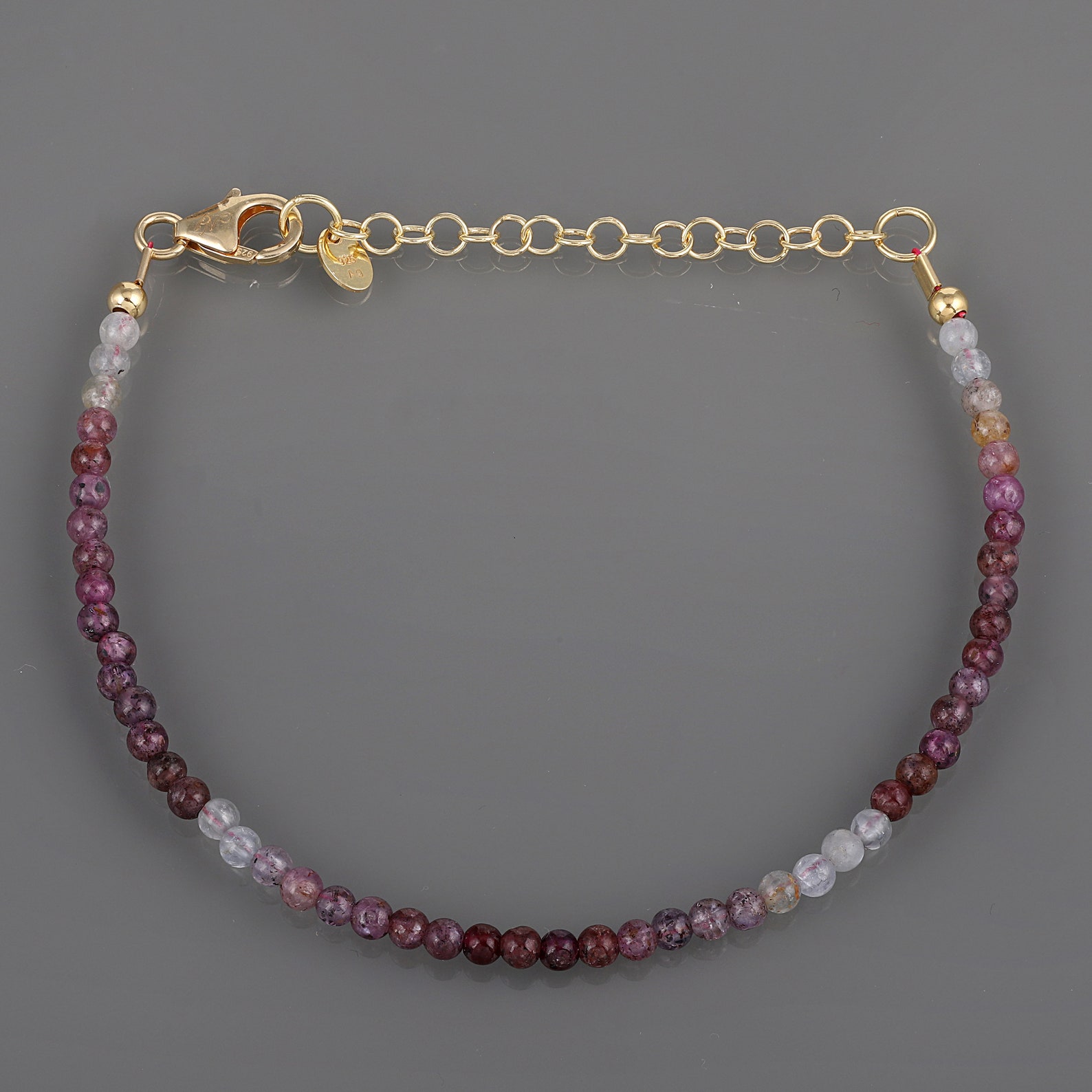 Ruby Shaded Stone Bracelet 100% Natural Ruby Stone Smooth | Etsy