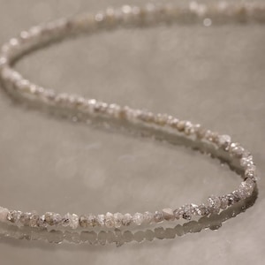 Raw diamond necklace diamond necklace rough diamond - necklace layering necklace diamond jewelry raw diamonds Beads diamond