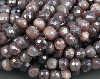 Moonstone Gemstone Beads, Coated Moonstone Faceted Roundel Stone Beads Strand , Loose Gemstone Coated Moonstone Beads "