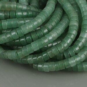Heishi green aventurine Beads, Natural Stone aventurine Strand smooth Heishi, Stone Beads Making Jewelry &quot;