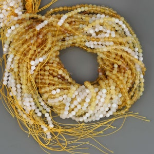 Natural Yellow Shaded Opal Beads, Round Faceted Opal Stone Beads Strand Shaded Opal Making Jewelry &quot;