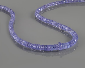 Natural Tanzanite Stone Faceted Wheels Necklace , Blue Tanzanite Gemstone Jewelry,