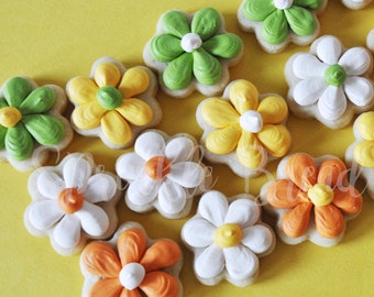 Seventies Mini Flower cookies - fun 70s cookies - Hippie gift - daisy cookies - flower child - daisies gift - 70s flower power party