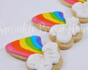 Rainbow cookies - Rainbow colorful sugar cookies - rainbow party favor - rainbow gift - rainbow birthday cookies - LGBTQ party gift