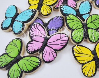 Galletas de mariposas bonitas - cumpleaños de niña - galletas de azúcar - regalo bonito - recuerdo colorido para fiesta de verano - galletas para fiesta en el jardín - jardín de hadas