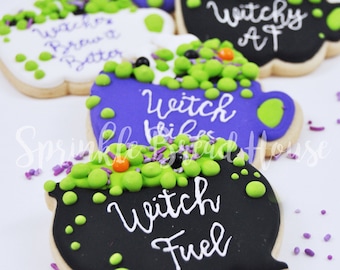 Witches Brew potions sugar cookies - wicked witch cookies - halloween witch cookies - pumpkin spice - wicked witch party favor - witch gift