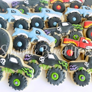 Monster Truck cookies birthday truck party Monster truck party favor boy party cookies monster truck birthday gift image 1