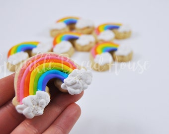 Mini Rainbow cookies - Rainbow colorful sugar cookies - rainbow party favor - rainbow gift - rainbow birthday cookies - LGBTQ party gift