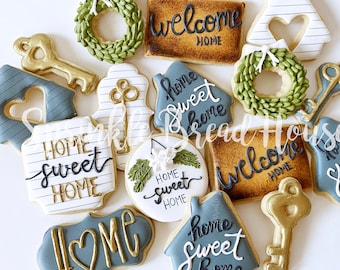 Home Sweet Home cookies -  Welcome Home gift - House party cookies - First time Home Buyer gift - Original Housewarming gift man for couple