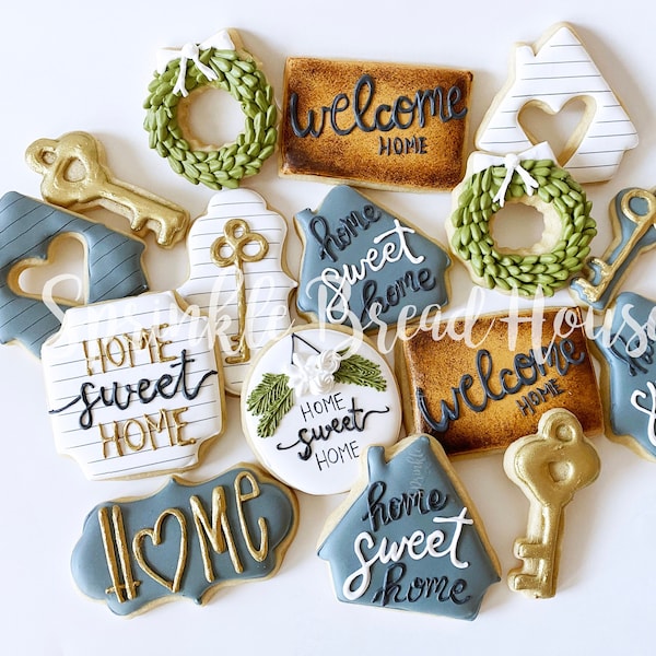 Home Sweet Home cookies -  Welcome Home gift - House party cookies - First time Home Buyer gift - Original Housewarming gift man for couple