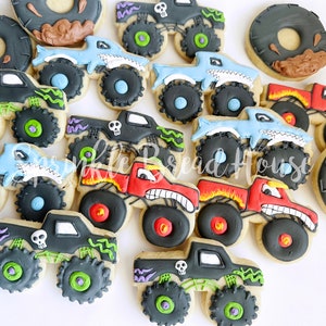 Monster Truck cookies birthday truck party Monster truck party favor boy party cookies monster truck birthday gift image 6