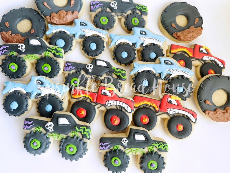 Monster Truck cookies birthday truck party Monster truck party favor boy party cookies monster truck birthday gift image 6