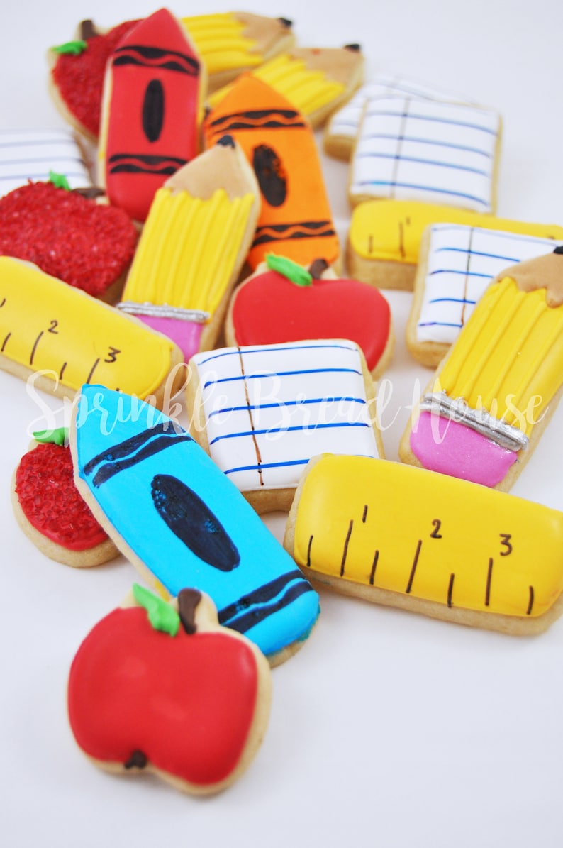 Mini Back to school sugar cookies  teacher gift   first day image 0