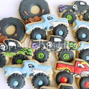 Monster Truck cookies birthday truck party Monster truck party favor boy party cookies monster truck birthday gift image 7