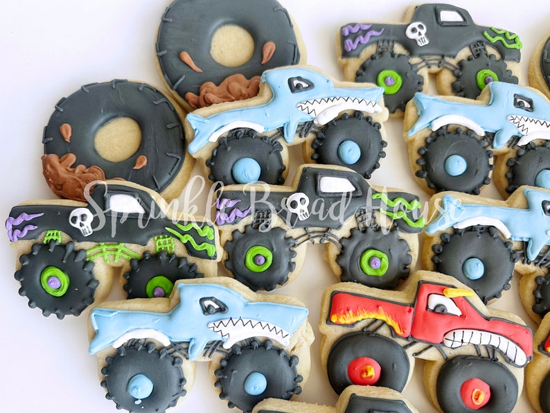 Monster Truck cookies birthday truck party Monster truck party favor boy party cookies monster truck birthday gift image 7