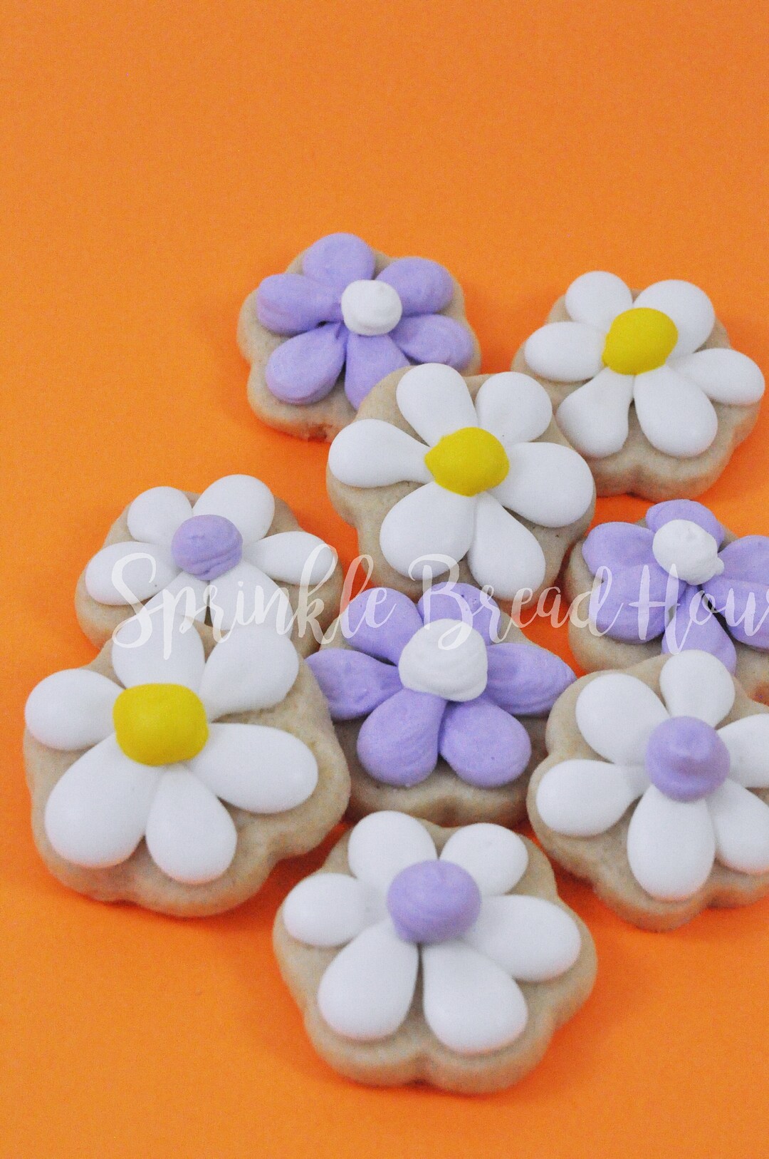Custom Colors Mini Flower Cookies Fun Sugar Cookies Summer Gift Daisy