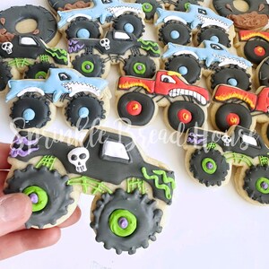 Monster Truck cookies birthday truck party Monster truck party favor boy party cookies monster truck birthday gift image 8