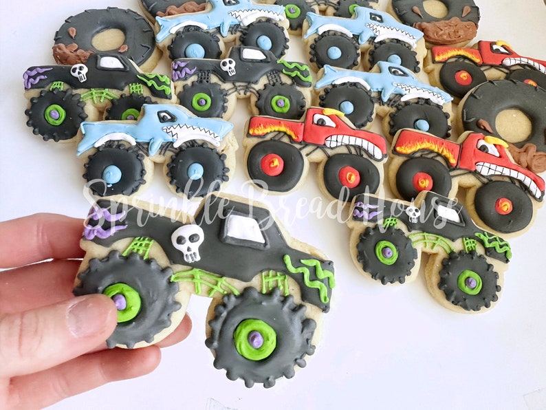Monster Truck cookies birthday truck party Monster truck party favor boy party cookies monster truck birthday gift image 8