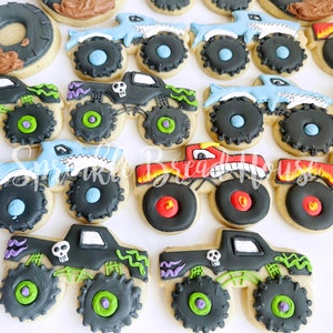 Monster Truck cookies birthday truck party Monster truck party favor boy party cookies monster truck birthday gift image 5