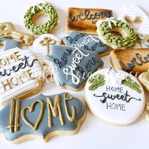 Biscuits Home Sweet Home Cadeau de bienvenue Biscuits de fête à la maison Cadeau premier acheteur de maison Cadeau original de pendaison de crémaillère homme pour couple image 10