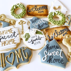 Biscuits Home Sweet Home Cadeau de bienvenue Biscuits de fête à la maison Cadeau premier acheteur de maison Cadeau original de pendaison de crémaillère homme pour couple image 4