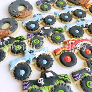 Monster Truck cookies birthday truck party Monster truck party favor boy party cookies monster truck birthday gift image 4