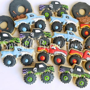 Monster Truck cookies birthday truck party Monster truck party favor boy party cookies monster truck birthday gift image 10