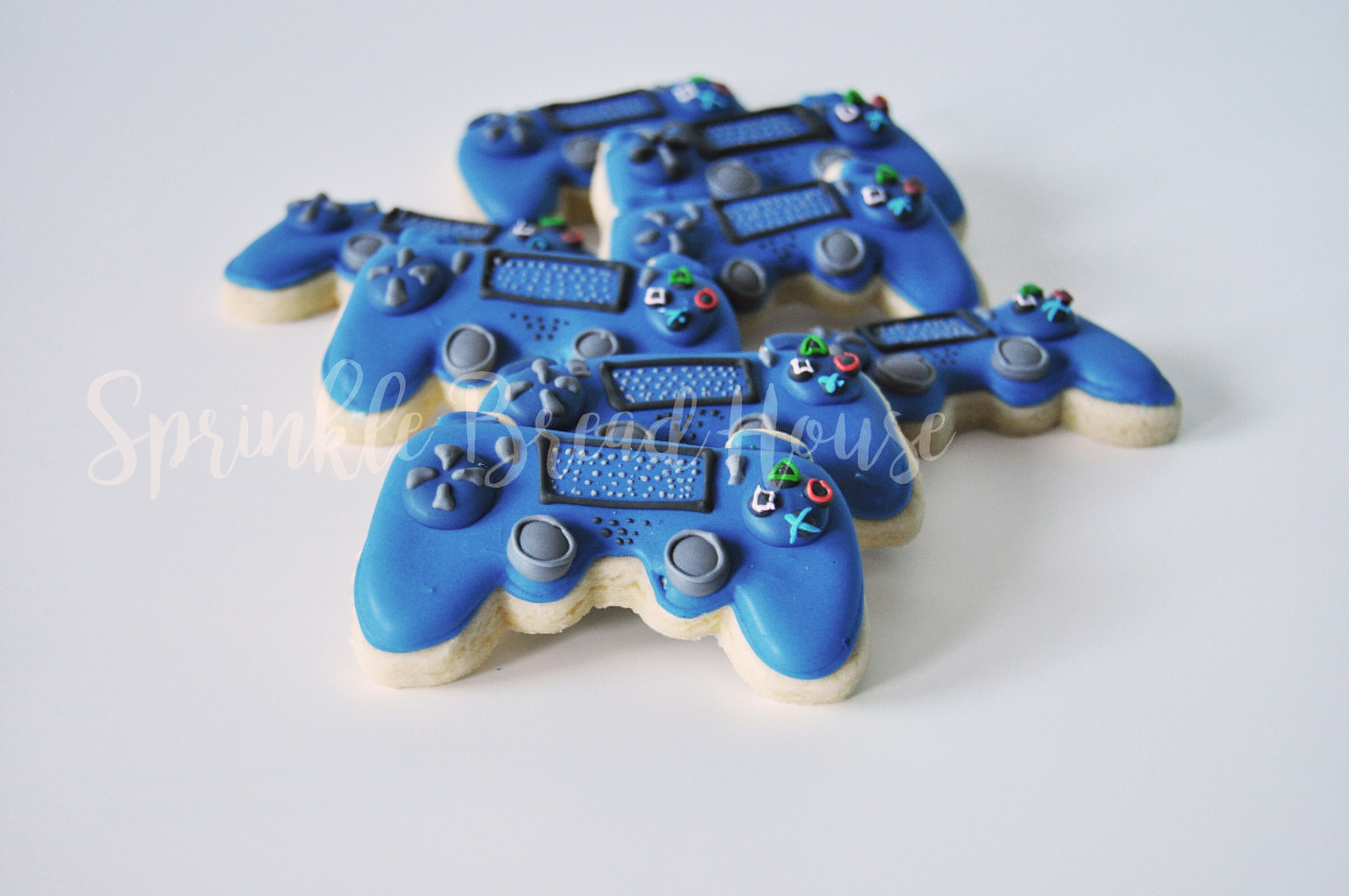 Small Blue Playstation Controller Cookie Game Nerd Cookies Etsy