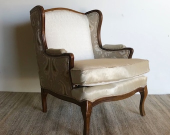 Custom Winged Bergere Chair