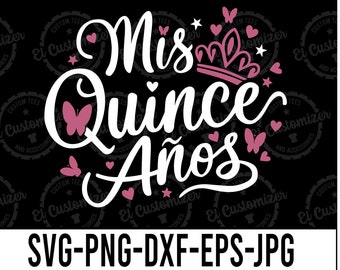 Miss Quince Años SVG: Quinceañera カット ファイル (デジタル ダウンロード)
