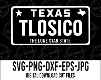 テキサス州ナンバープレート SVG カットファイル: Tlosico Design (デジタルダウンロード)