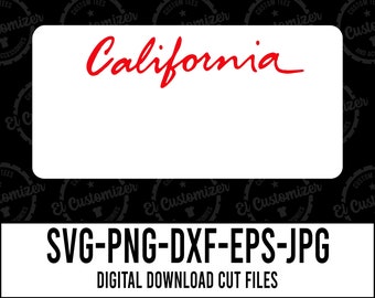 カリフォルニア州ナンバープレート SVG カットファイル（デジタルダウンロード）