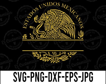 Mexico SVG Mexican Eagle Aguila Dorada Cut Files Svg Png Dxf Jpg Eps Digital Files For Cricut and Silhouette