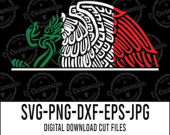 Mexican Eagle SVG: Tricolor Cut Files for Cricut, Silhouette (Digital Files)