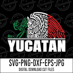Yucatan SVG Mexikanische Adler Cut Dateien Svg Png Dxf Jpg Eps Digitale Dateien für Cricut und Silhouette