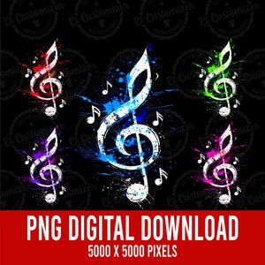 Music Notes Bundle PNG Music Clipart 5000 x 5000 Pixels Digital Download