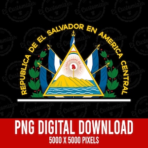 El Salvador PNG Escudo De La Bandera De El Salvador PNG Digital File Download