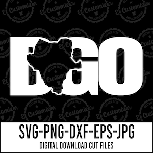 Durango Mexique Carte à l’intérieur des lettres DGO SVG PNG Fichiers numériques